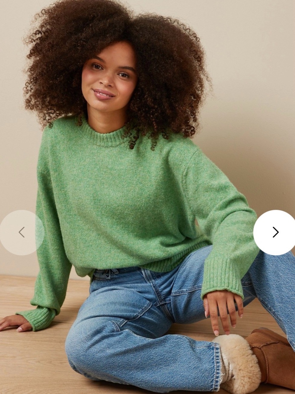 American Eagle Outfitters Green So Soft Woman’s Lg Oversized Crewneck Sweater